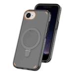 For iPhone 16e Colorful 2 in 1 MagSafe Ring Holder Phone Case(Transparent Black)