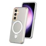 For Samsung Galaxy S25 / S24 5G Colorful 2 in 1 MagSafe Ring Holder Phone Case(Transparent)