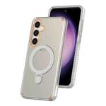 For Samsung Galaxy S25+ / S24+ 5G Colorful 2 in 1 MagSafe Ring Holder Phone Case(Transparent)