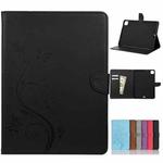 For iPad Pro 11 (2020) Butterfly Flower Embossing Pattern Horizontal Flip Leather Tablet Case with Holder & Card Slots & Wallet(Black)