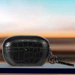 For Sony WF-1000XM5 Candy Color Crocodile Texture Earphone Protective Case(Black)