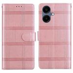 For Samsung Galaxy A06 4G / 5G Embossed Checkered Leather Phone Case(Pink)