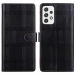 For Samsung Galaxy A32 4G Embossed Checkered Leather Phone Case(Black)