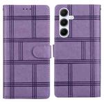 For Samsung Galaxy A15 4G / 5G Embossed Checkered Leather Phone Case(Purple)