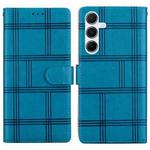For Samsung Galaxy A24 4G Embossed Checkered Leather Phone Case(Blue)