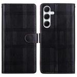 For Samsung Galaxy A25 5G Embossed Checkered Leather Phone Case(Black)