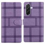For Samsung Galaxy A36 5G / A56 5G Embossed Checkered Leather Phone Case(Purple)