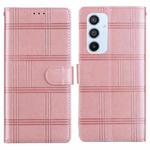 For Samsung Galaxy A54 5G Embossed Checkered Leather Phone Case(Pink)