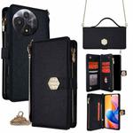 For TCL 60R 5G Crossbody Handle Cross Texture Leather Phone Case(Black)