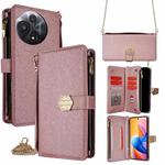 For TCL 60R 5G Crossbody Handle Cross Texture Leather Phone Case(Rose Gold)