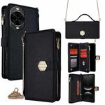 For Huawei nova 14 Pro 5G Crossbody Handle Cross Texture Leather Phone Case(Black)