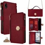 For ZTE Kantan Sumaho 4 A402ZT Crossbody Handle Cross Texture Leather Phone Case(Red)