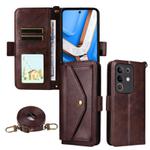 For vivo Y29 4G Global Multi-card Slots Crossbody Cowhide Leather Phone Case(Brown)