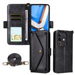For vivo Y29 4G Global Multi-card Slots Crossbody Cowhide Leather Phone Case(Black)