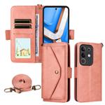 For vivo Y29 4G Global Multi-card Slots Crossbody Cowhide Leather Phone Case(Pink)