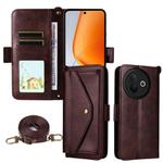For vivo Y39 5G Global Multi-card Slots Crossbody Cowhide Leather Phone Case(Brown)