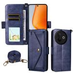 For vivo Y39 5G Global Multi-card Slots Crossbody Cowhide Leather Phone Case(Blue)