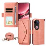 For vivo V50 5G Global / V50e Multi-card Slots Crossbody Cowhide Leather Phone Case(Pink)