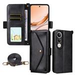 For vivo V50 Lite 5G Global Multi-card Slots Crossbody Cowhide Leather Phone Case(Black)