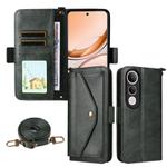 For vivo V50 Lite 5G Global Multi-card Slots Crossbody Cowhide Leather Phone Case(Green)