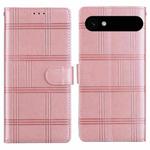 For iPhone 17 Air Embossed Checkered Leather Phone Case(Pink)