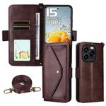 For Oukitel C65 Pro / C65 Multi-card Slots Crossbody Cowhide Leather Phone Case(Brown)