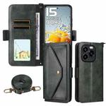 For Oukitel C65 Pro / C65 Multi-card Slots Crossbody Cowhide Leather Phone Case(Green)