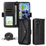 For Oukitel C1 Pro / C1 Multi-card Slots Crossbody Cowhide Leather Phone Case(Black)