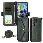 For Oukitel C1 Pro / C1 Multi-card Slots Crossbody Cowhide Leather Phone Case(Green)