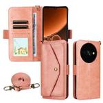 For Oukitel C59 Pro Multi-card Slots Crossbody Cowhide Leather Phone Case(Pink)