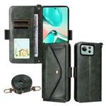 For Asus Zenfone 12 Ultra Multi-card Slots Crossbody Cowhide Leather Phone Case(Green)