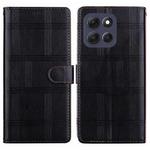 For Motorola Moto G86 5G Embossed Checkered Leather Phone Case(Black)