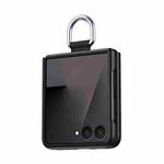 For Samsung Galaxy Flip7 5G Ultra Thin Silk Belt Ring Skin Feel Phone Case(Black)