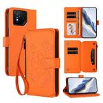 For ASUS ROG Phone 9 / 9 Pro Butterfly Love Flower Multi-card Zipper Wallet Leather Phone Case(Orange)