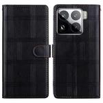 For Xiaomi 15 Pro Embossed Checkered Leather Phone Case(Black)