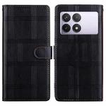 For Redmi K70E / Poco X6 Pro Embossed Checkered Leather Phone Case(Black)