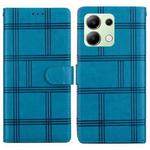 For Redmi Note 13 4G Embossed Checkered Leather Phone Case(Blue)