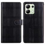 For Redmi Note 13 4G Embossed Checkered Leather Phone Case(Black)