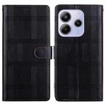 For Redmi Note 14 4G 164.84mm Embossed Checkered Leather Phone Case(Black)