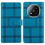 For Redmi Note 14 Pro+ 5G / Poco X7 5G Embossed Checkered Leather Phone Case(Blue)