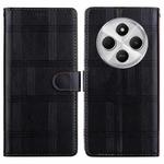 For Redmi 14C 5G Embossed Checkered Leather Phone Case(Black)