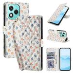 For Honor 400 Lite Global Flower Pattern Buckle Leather Phone Case with Lanyard(Florals)