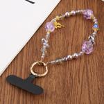 Flower Ice Bead Chain Phone Anti-lost Short Lanyard(Purple)