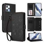 For Blackview A53 Butterfly Love Flower Multi-card Zipper Wallet Leather Phone Case(Black)