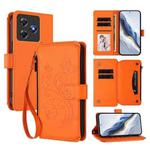 For Blackview Wave 8C / 8 Butterfly Love Flower Multi-card Zipper Wallet Leather Phone Case(Orange)