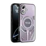 For iPhone 16 ABEEL Ice Fox Series Magsafe Heat Sink Cooling Phone Case(Pink Purple)
