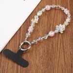 Starry Sky Bead Chain Phone Anti-lost Short Lanyard(Pink)