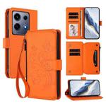 For Infinix Note 30 VIP Butterfly Love Flower Multi-card Zipper Wallet Leather Phone Case(Orange)