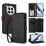For Infinix Zero 40 4G Butterfly Love Flower Multi-card Zipper Wallet Leather Phone Case(Black)