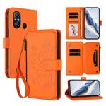 For Itel A58 Lite / A49 Play Butterfly Love Flower Multi-card Zipper Wallet Leather Phone Case(Orange)